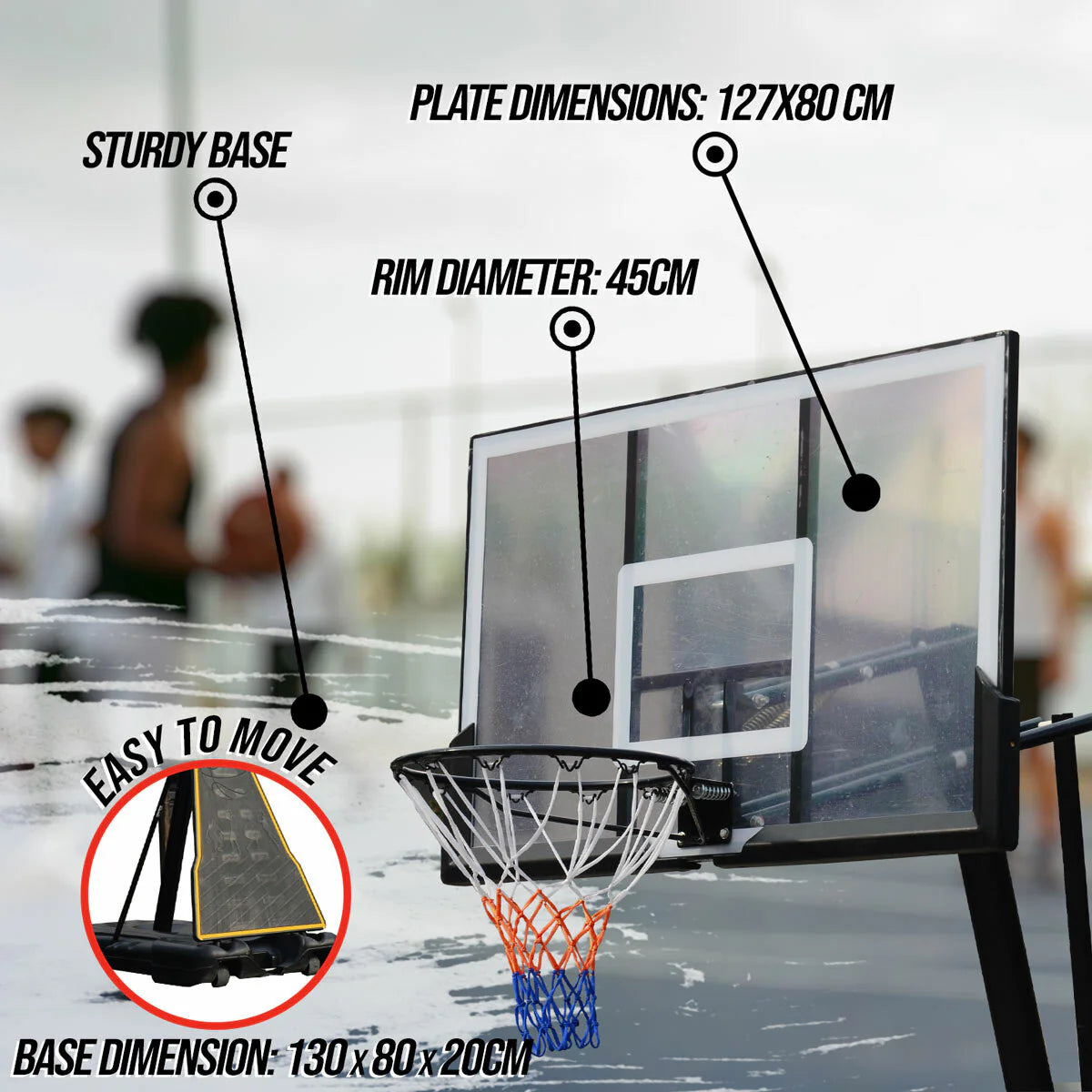 Canestro da basket ProSport 2,45-3,05 m