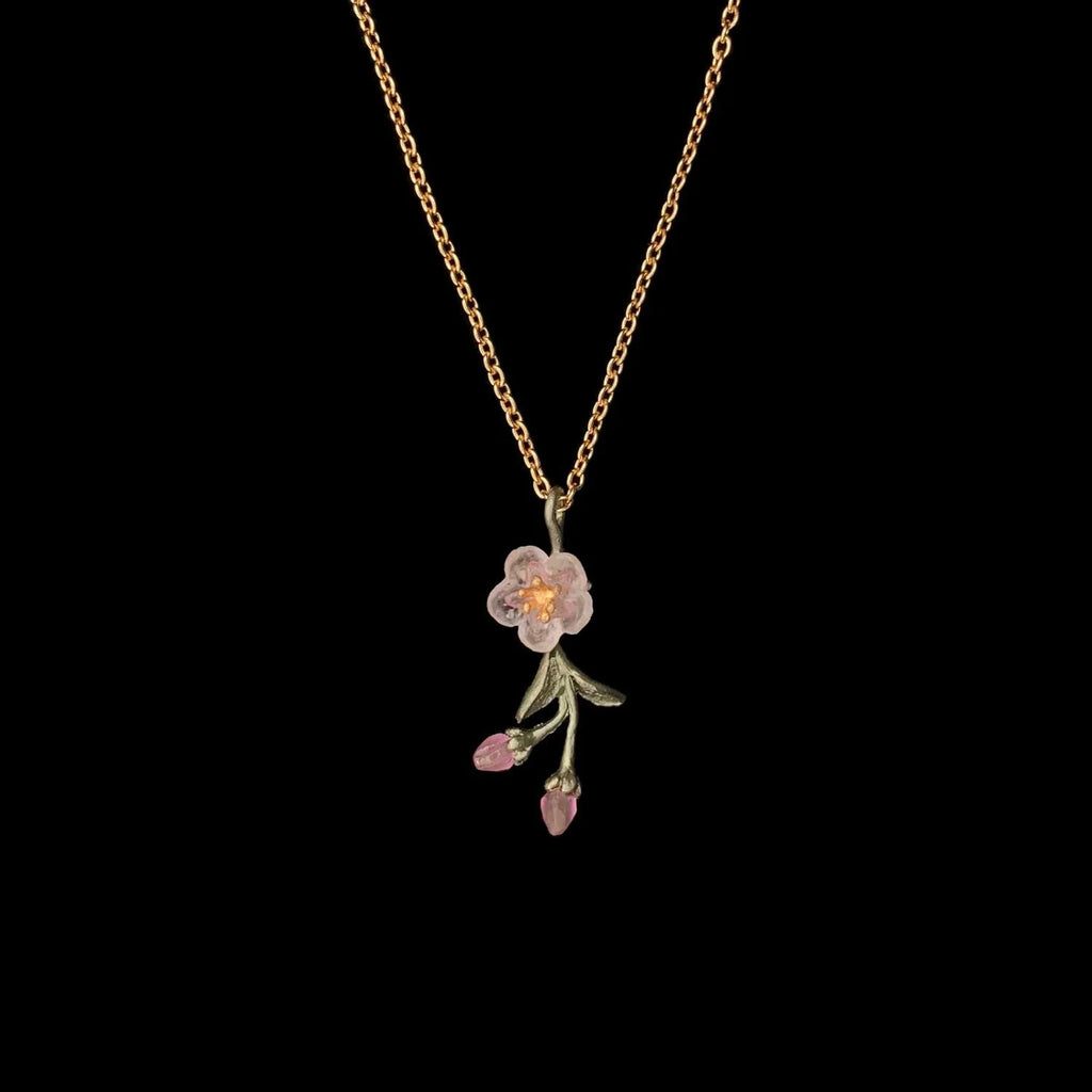 Pfirsichblüte Kette mit Anhnger - Zierliche Blumen