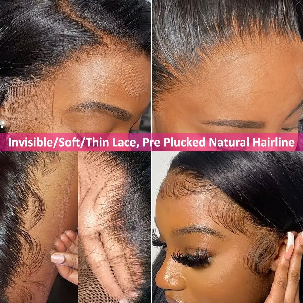 Natürliche Schnheit - Echthaar Lace Front Perücken mit transparenter Spitze