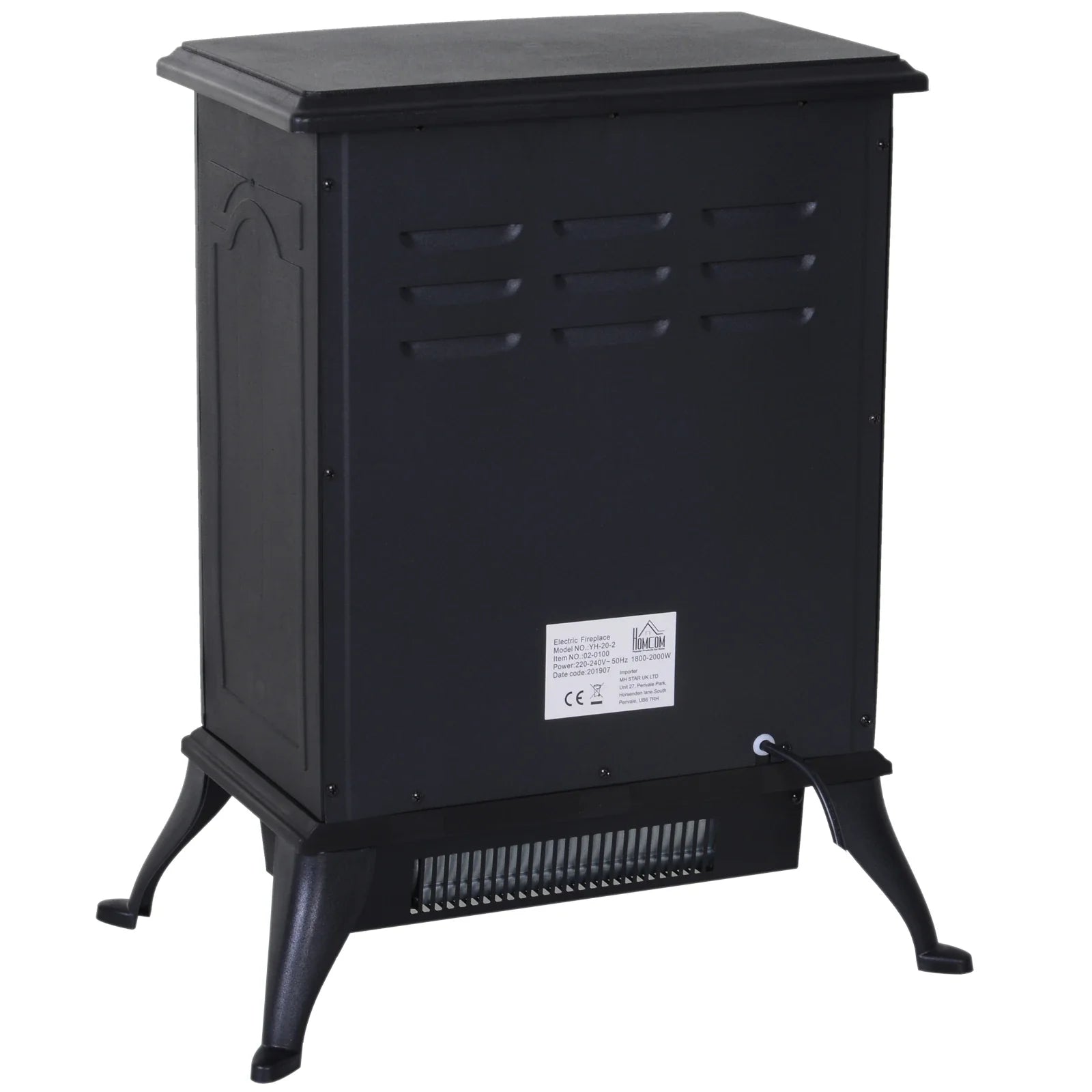 HOMCOM Camino elettrico Stufa rustica Effetto fiamma
