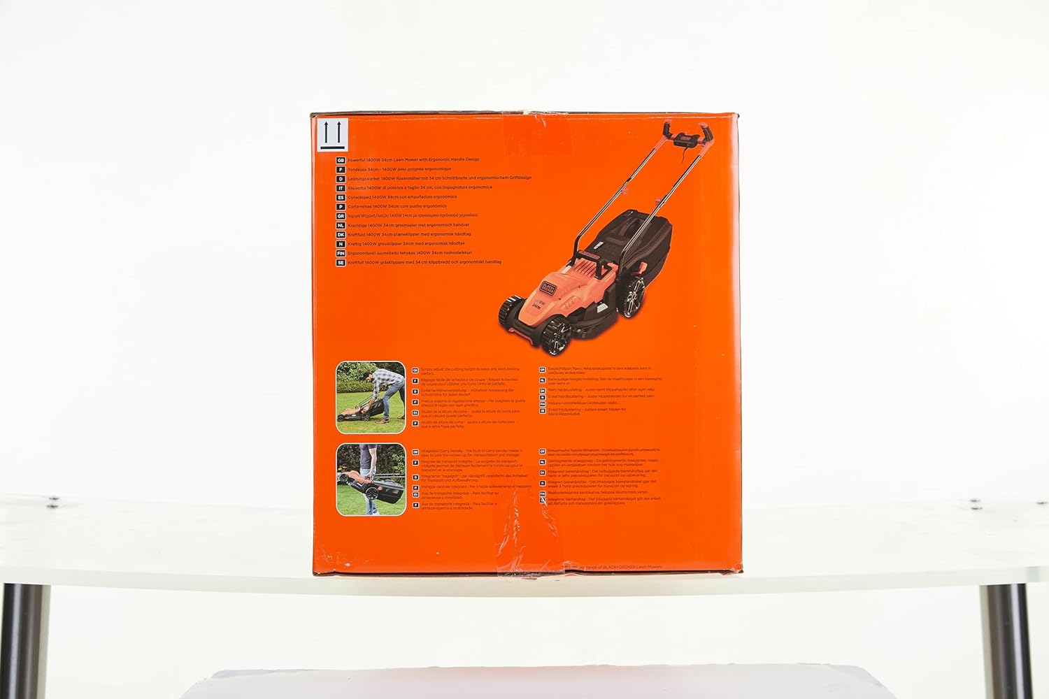 Black+Decker Tagliaerba Elettrico con Impugnatura a Manubrio BEMW461BH (1.400W, Larghezza di Taglio 34cm, 6 Altezze di Taglio, Cesto di Raccolta da 40l, Ideale per Giardini di Medie Dimensioni)