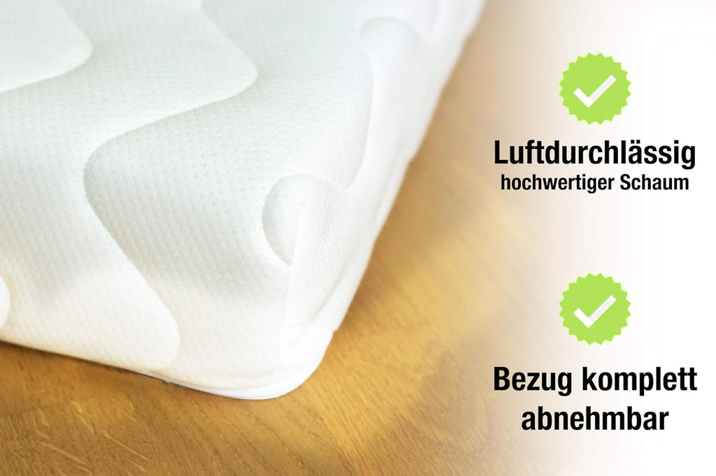Ehrenkind® Kindermatratze Pur | Baby Matratze 80x200 Standard 100 by OEKO-TEX | Babymatratze 80x200 aus hochwertigem Schaum und Hygienebezug