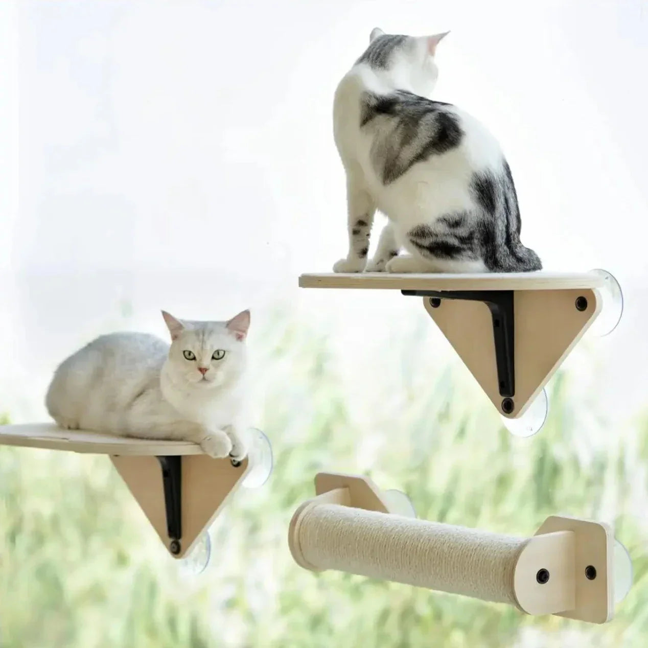Tiragraffi sospeso moderno in legno – Design elegante per gatti
