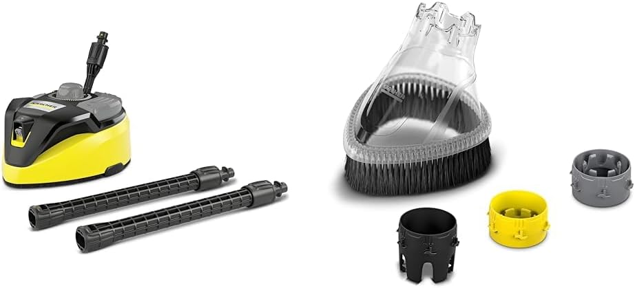 Kärcher Pulitore per superfici T-Racer T 7 Plus (protezione antispruzzo, per grandi superfici, due ugelli a getto piatto, impugnatura per lavorare in verticale, ugello Power, ugello di risciacquo)