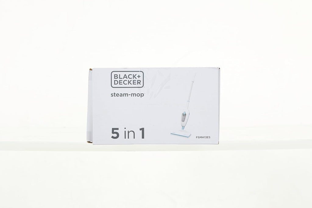 Black+Decker 1.300W 5-in-1 Dampfbesen Steam Mop FSM13E5 (Dampfreiniger für hygienische, gründliche Sauberkeit, abnehmbarer Stiel, einfache Bedienbarkeit, inkl. 5-teiliges Zubehrset)