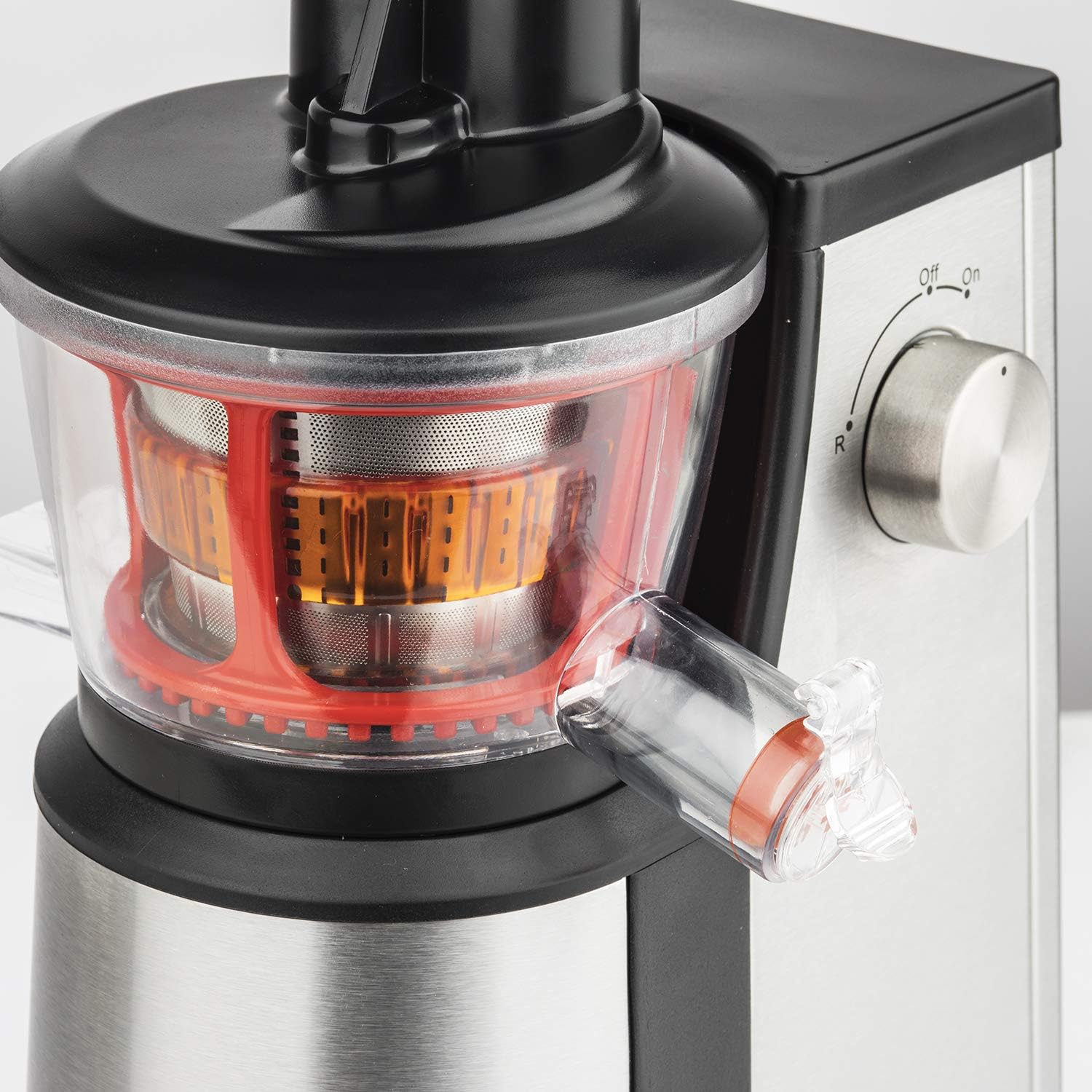 H.Koenig GSX22 Estrattore di succo / 1 L / 3 filtri per sorbetto, succo denso, succo leggero / Contenitore per polpa / Lavabile in lavastoviglie / Acciaio inossidabile /, Nero