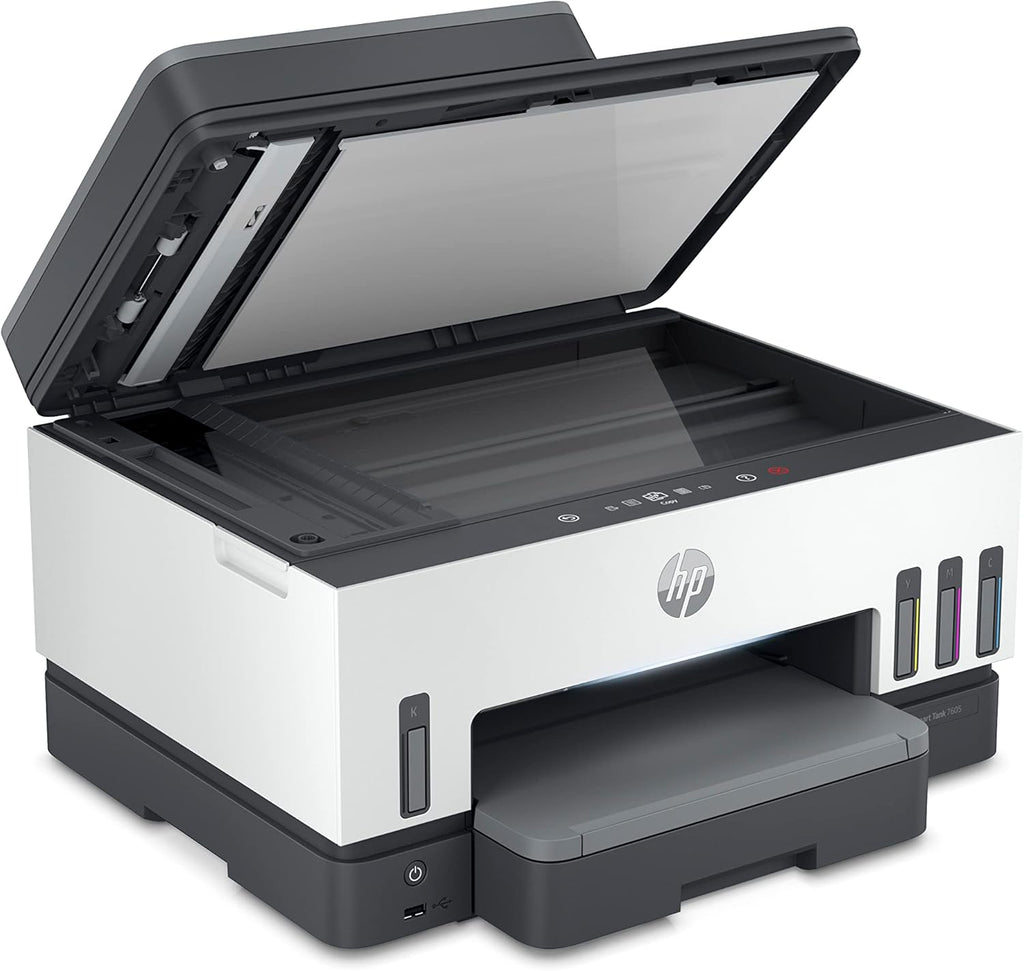 Stampante multifunzione 4 in 1 HP Smart Tank 7605 (Wi-Fi; fronte/retro; ADF) – 3 anni di inchiostro incluso, 3 anni di garanzia, serbatoio d'inchiostro grande, alta resa, stampa di alta qualità
