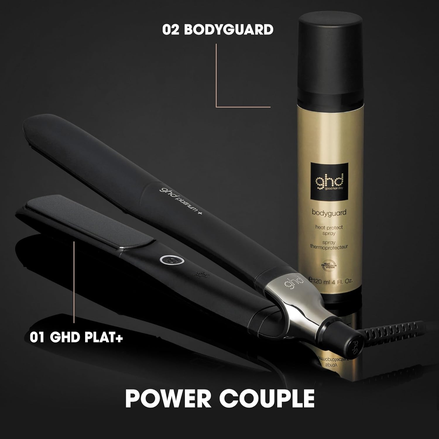 ghd Platinum+ Piastra per Capelli e Styler Professionale Nero - Capelli più forti, più lucidi, protezione colore - Per Tutti i Tipi di Capelli