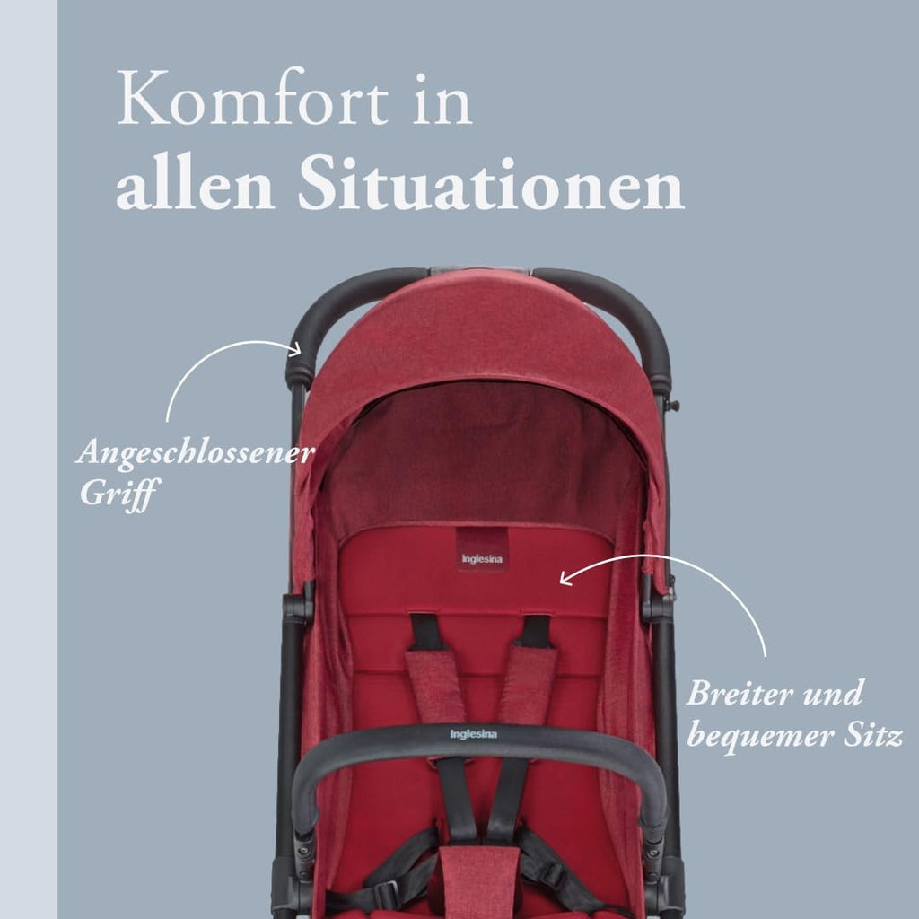 Inglesina Sketch Kinderwagen Leicht und Kompakt, Schwarz, Bequem, bis zu 17kg, Einhand-Faltung, UPF 50+