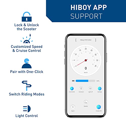 Hiboy S2 Pro Scooter Elettrico Pieghevole, Motore da 500W, Pneumatici Pieni da 10"