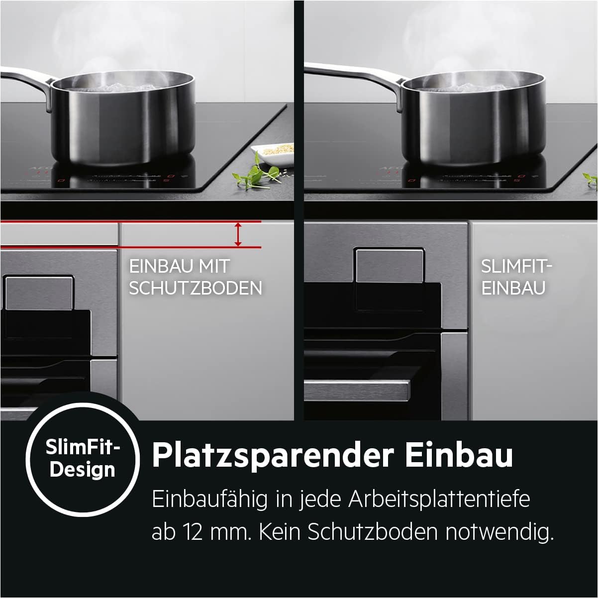 AEG Induktionskochfeld autark 60cm – 4 Flex-Kochzonen mit Powerfunktion für schnelleres Kochen – 14 Stufen – SuperFlat Rahmen – Timer – Touch-Bedienung – kompatibel mit Haubenautomatik – TO64IA0AXB