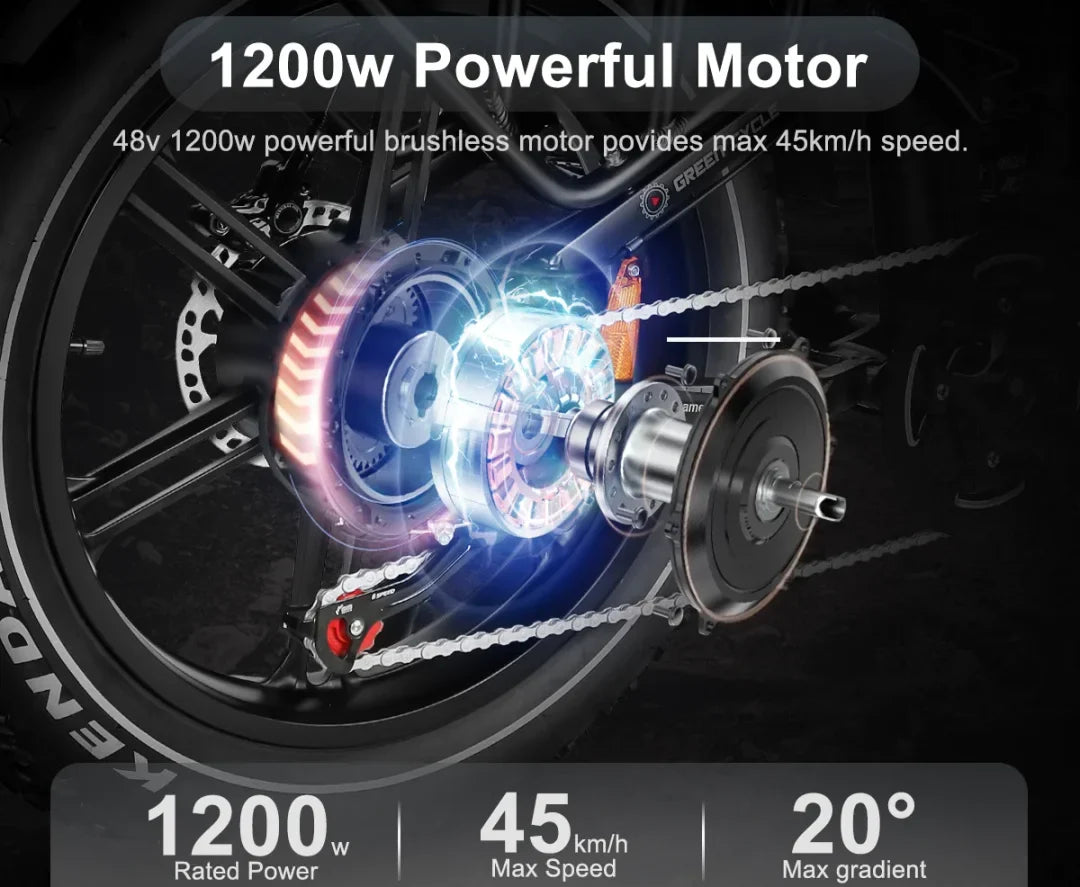 Samebike RS-A02 Offroad-E-Bike – 1200W Motor 48V 17Ah, 45 km/h