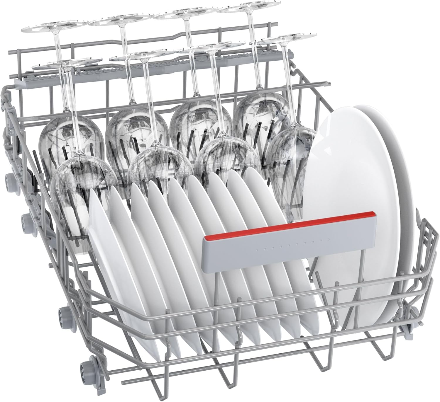 Bosch SPV2IKX10E Serie 2 Lavastoviglie smart a scomparsa totale, larghezza 45 cm, Cestello posate, Extra Asciugatura con la pressione di un pulsante, InfoLight punto luce rosso sul pavimento, AquaStop protezione dai danni causati dall'acqua, Bianco