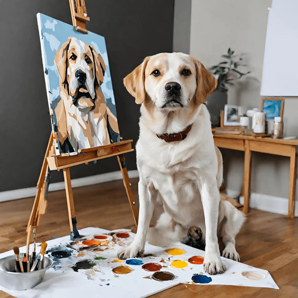 Dipingi con i numeri - Crea il tuo ritratto di cane (cornice inclusa)