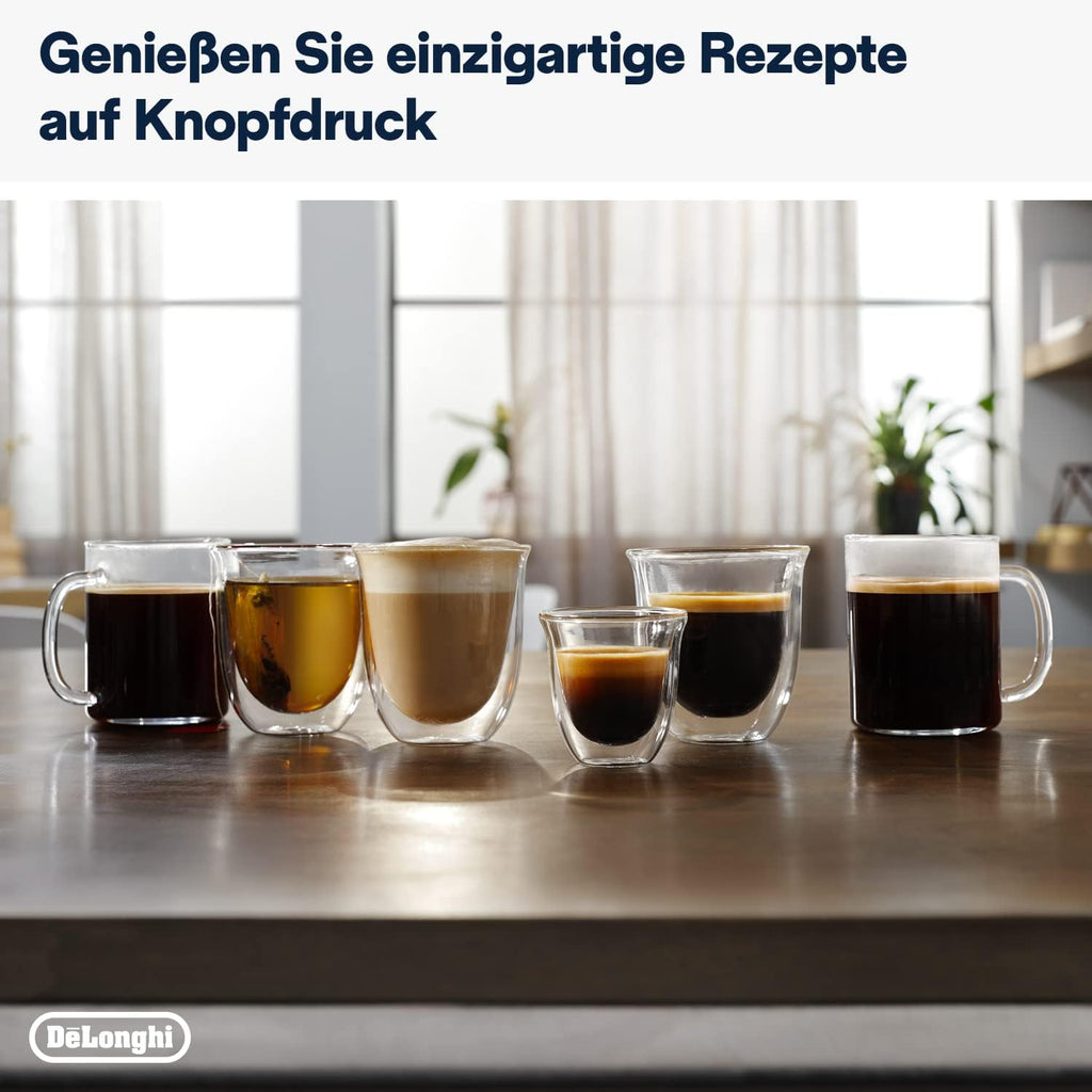 De'Longhi Magnifica Evo ECAM 292.33.SB Macchina da caffè automatica con lancia vapore, 5 pulsanti diretti per espresso, caffè e specialità di caffè, pannello di controllo intuitivo, funzione 2 tazze, argento/nero