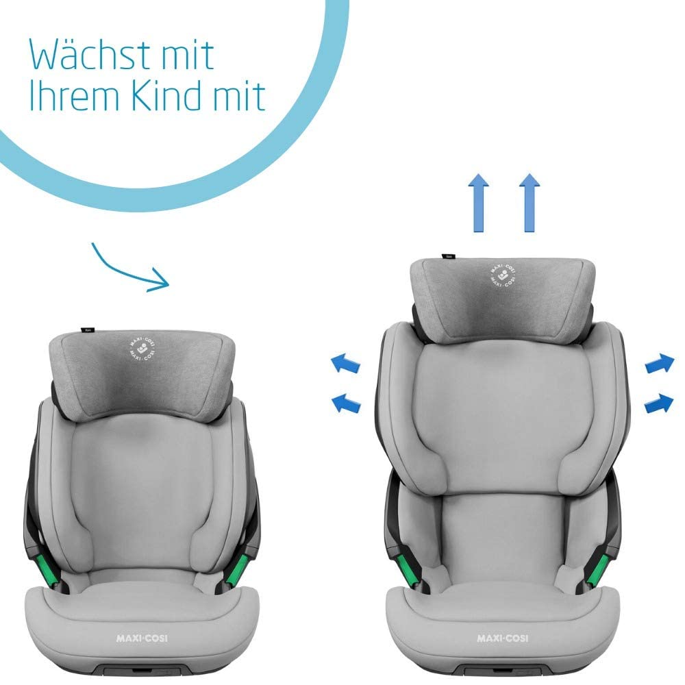 Maxi-Cosi Kore i-Size Seggiolino Auto, 3,5–12 anni, 100–150 cm, Seggiolino ISOFIX, Altezza/larghezza regolabile, Side Protection System Plus, Installazione facile e veloce, Authentic Graphite
