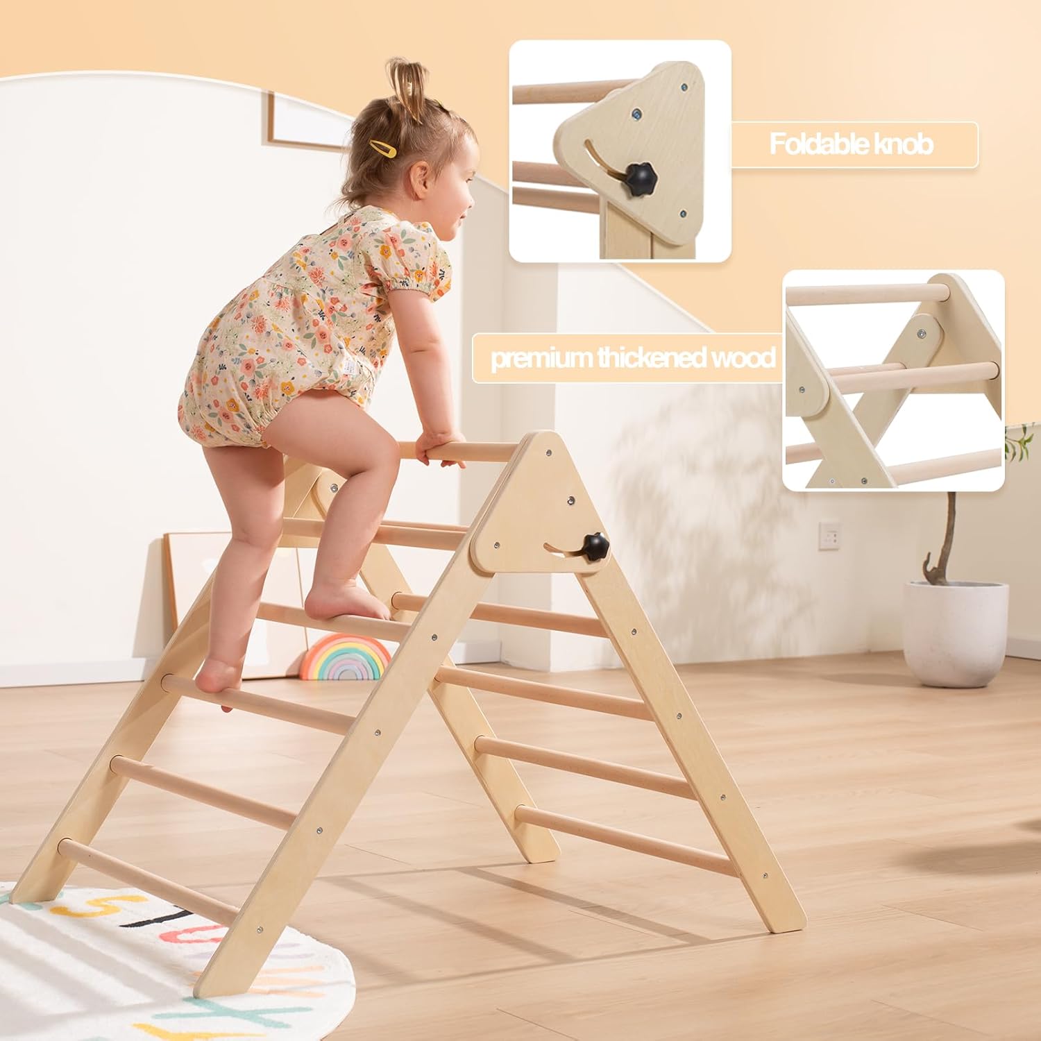 Struttura da arrampicata per fagiolo gigante Indoor, Parco giochi interno di medie dimensioni, Struttura da arrampicata per bambini da 2 a 5 anni, Giocattolo da arrampicata 8 in 1 per bambini con scivolo, parete da arrampicata, corda da arrampicata