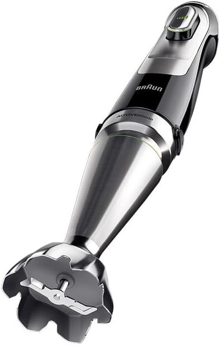 Braun MultiQuick 9 MQ 9187XLI Frullatore a immersione – Frullatore a immersione con tecnologia Active PowerDrive e 5 accessori per tritare, pestare, frullare e tritaghiaccio, 1200 Watt, nero/acciaio inox