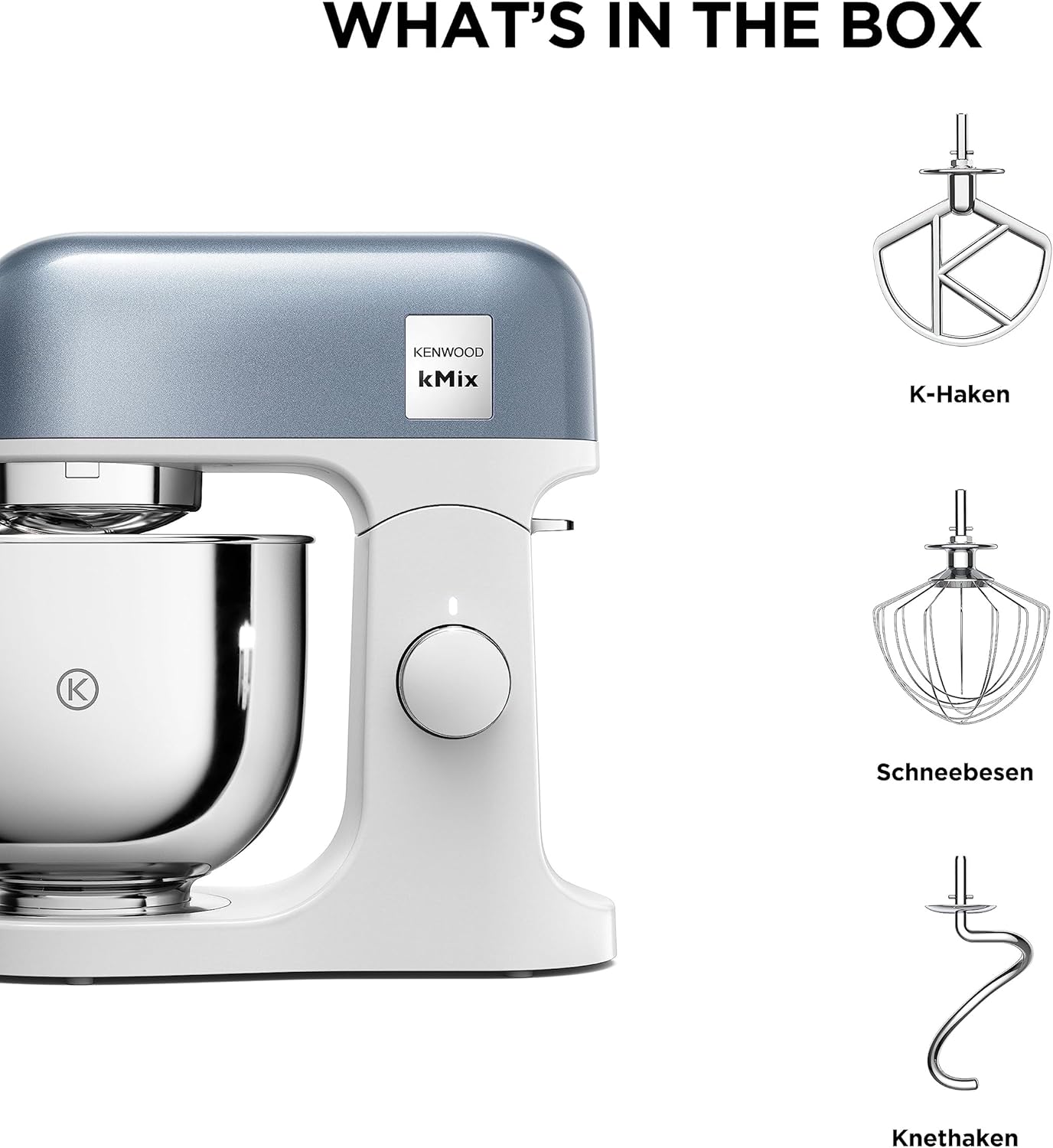 Kenwood kMix KMX750RD Robot da cucina, Ciotola in acciaio inox da 5 litri, Sistema di sicurezza Safe-Use, Corpo in metallo, 1000 Watt, Inclusi set di 3 accessori da pasticceria e paraspruzzi, Rosso