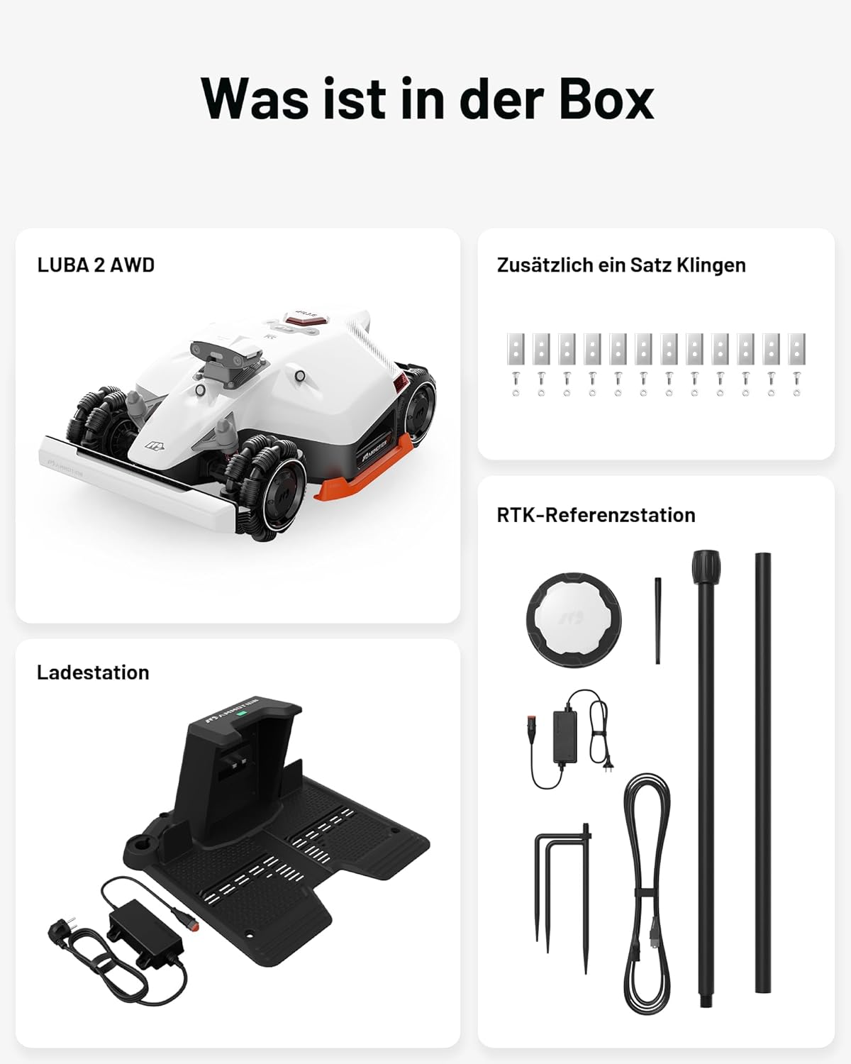 MAMMOTION LUBA 2 AWD 3000X Robot Rasaerba senza Filo Perimetrale, NetRTK+Vision, Nessuna Antenna RTK Necessaria, Mappatura Automatica, Consigliato 3000m², Max. 3600m², con Modulo 4G, Pendenza 80%