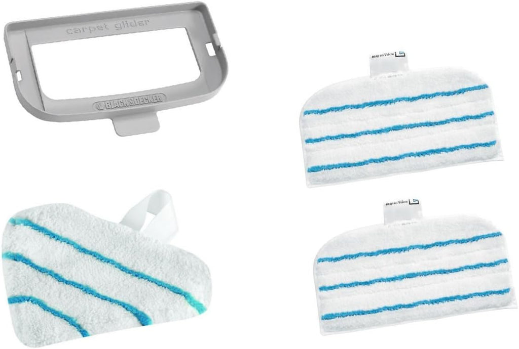 Black+Decker Pulitore a vapore Steam Mop Deluxe FSM1630 / Mop a vapore verticale per pavimenti duri sigillati/Pulizia dei pavimenti con panno in microfibra lavabile / Piede rimovibile ruotabile a 180° / 1600W