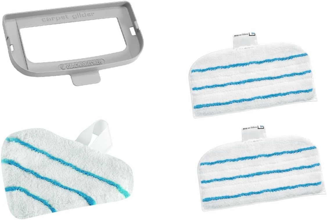 Black+Decker Pulitore a vapore Steam Mop Deluxe FSM1630 / Mop a vapore verticale per pavimenti duri sigillati/Pulizia dei pavimenti con panno in microfibra lavabile / Piede rimovibile ruotabile a 180° / 1600W