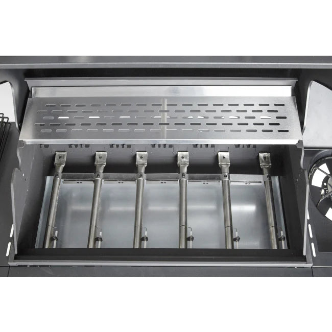 DOSE Barbecue a gas, 6+1 bruciatori, nero 141x110x48cm