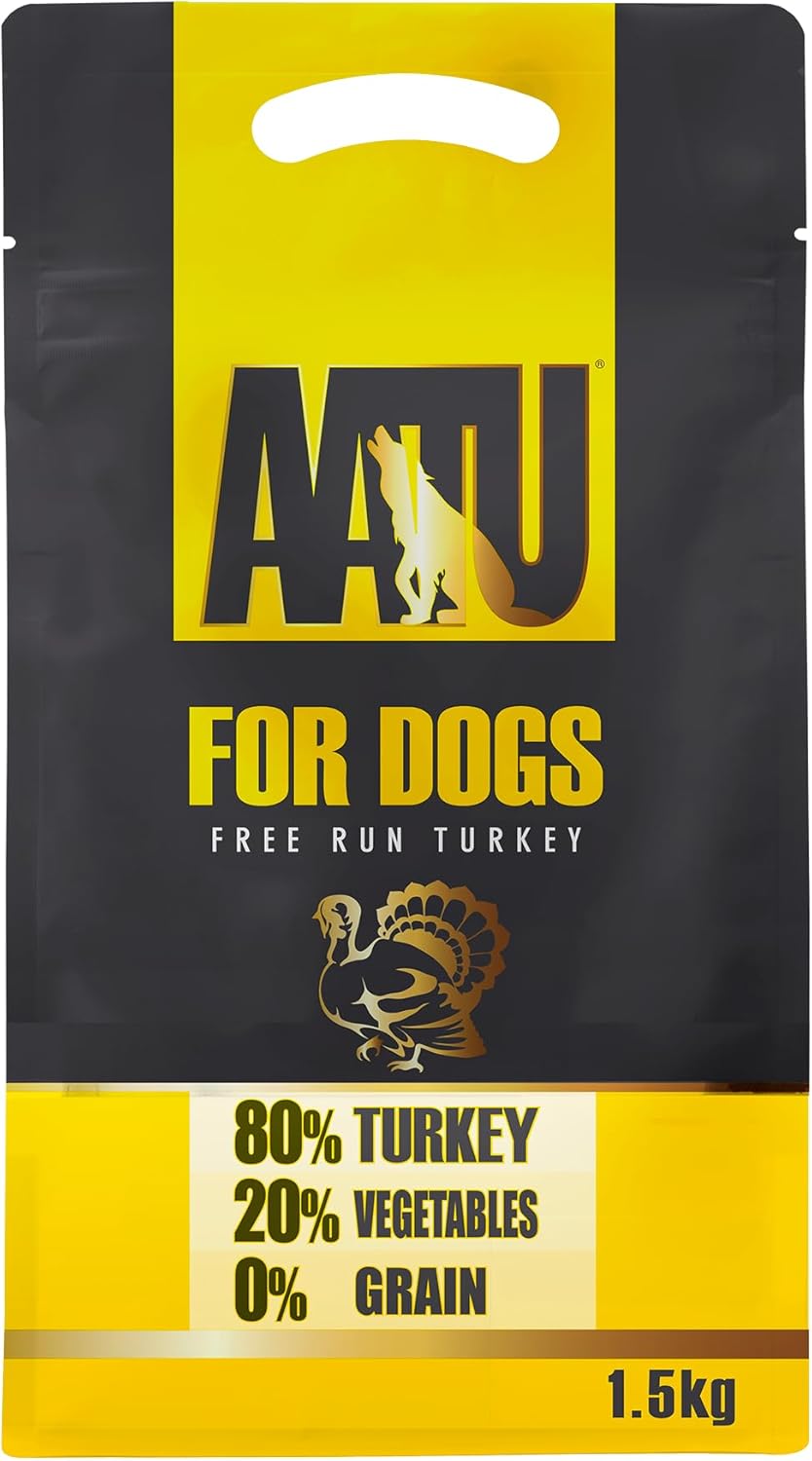 AATU Trockenfutter für Hunde, 80/20 Hundetrockenfutter mit Hühnerfleisch, Hundefutter Getreidefrei mit Hohem Proteingehalt, Natürliche Tiernahrung für Ausgewachsene Hunde Aller Rassen, 1,5 kg