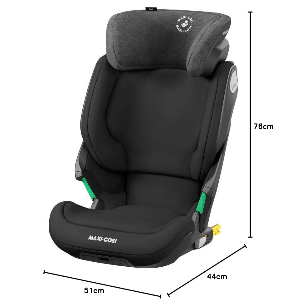 Maxi-Cosi Kore i-Size Seggiolino Auto, 3,5–12 anni, 100–150 cm, Seggiolino ISOFIX, Altezza/larghezza regolabile, Side Protection System Plus, Installazione facile e veloce, Authentic Graphite