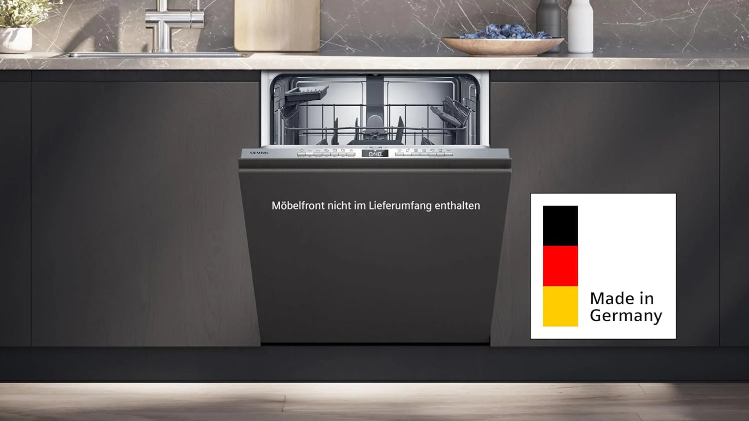 Siemens SN63EX06VE, iQ300 Smarter Lavastoviglie, Lavastoviglie a incasso totale, 60 cm, Cassetto posate, Extra silenziosa, varioSpeed, Apertura automatica porta, Triple rackMatic, infoLight, intensiveZone