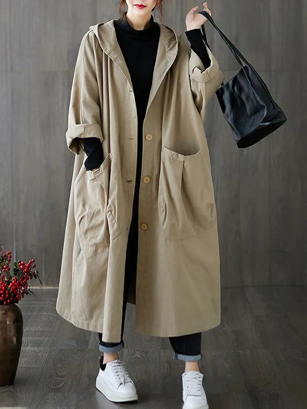 Trench con cappuccio da donna