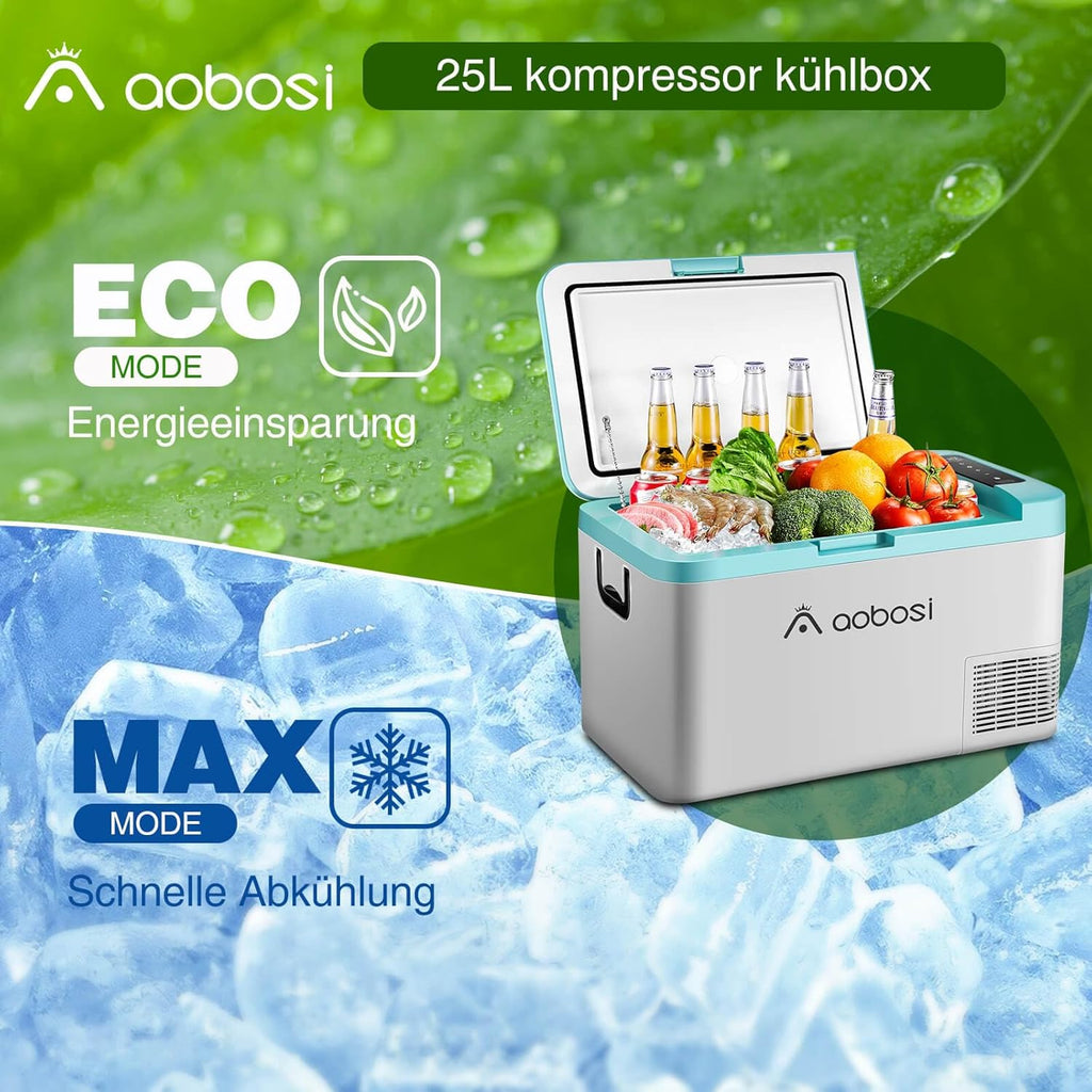 AAOBOSI Frigo Box a Compressore 36 L, Frigo Portatile per Auto con Controllo App WiFi, 12/24 V e 100-240 V, fino a -20 °C per Auto, Camion, Barca, Camper, Campeggio, Doppia Zona