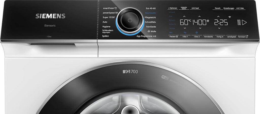 Siemens WG54G106EM iQ500, Waschmaschine 10kg, 1400 U/min, Antiflecken-System, varioSpeed für schneller saubere Wsche, Nachlegefunktion, wscheschonend, LED-Display, aquaStop, Amazon Exclusive Edition