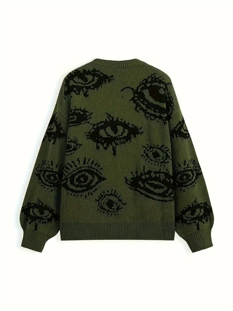 Stasha - Rundhals-Pullover mit Augen-Muster