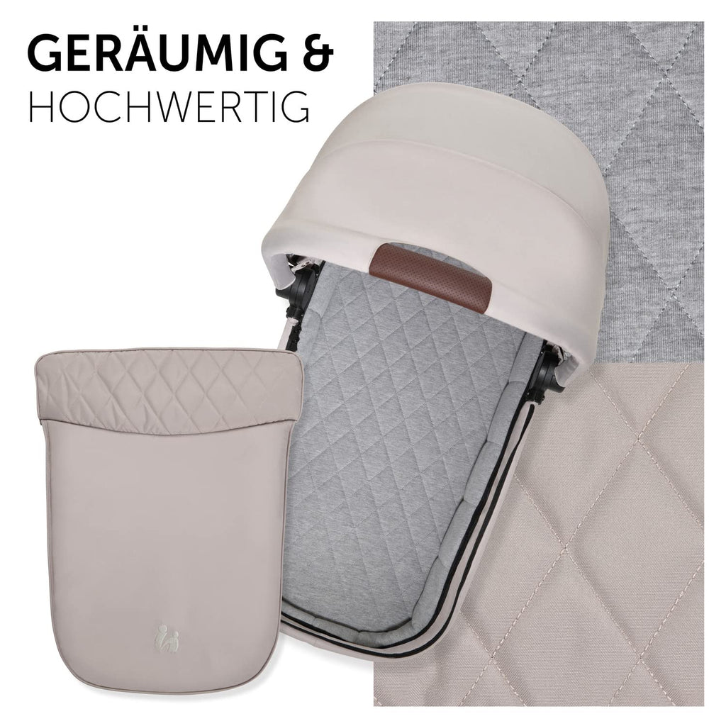 hauck Kinderwagen mit Beindecke Walk N Care ab Geburt bis 22 kg mit Liegefunktion, Becherhalter, Sitz Wendbar & Höhenverstellbar, Gummireifen, Teleskopgriff, UPF 50+, Zusammenklappbar (Dark Navy Blue9