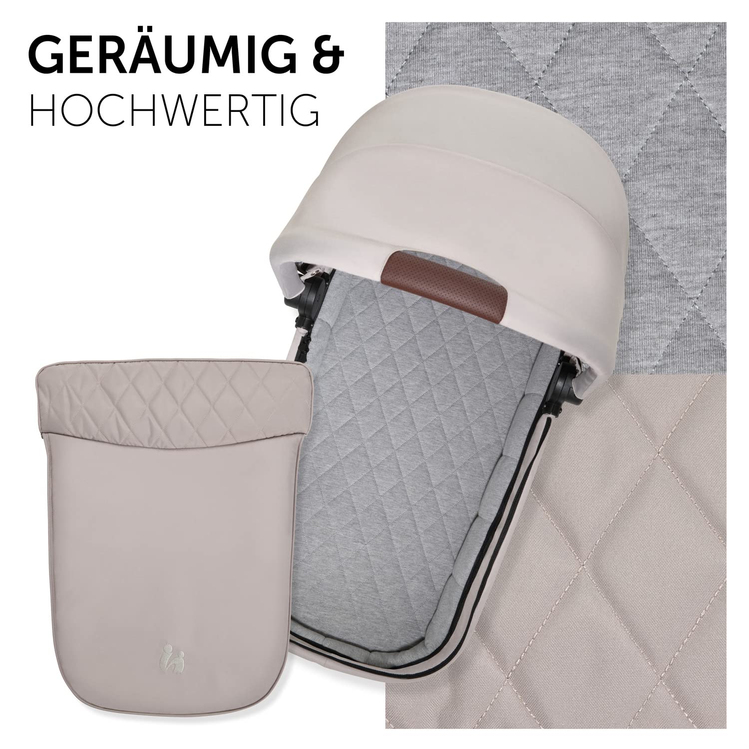 hauck Kinderwagen mit Beindecke Walk N Care ab Geburt bis 22 kg mit Liegefunktion, Becherhalter, Sitz Wendbar & Höhenverstellbar, Gummireifen, Teleskopgriff, UPF 50+, Zusammenklappbar (Dark Navy Blue9