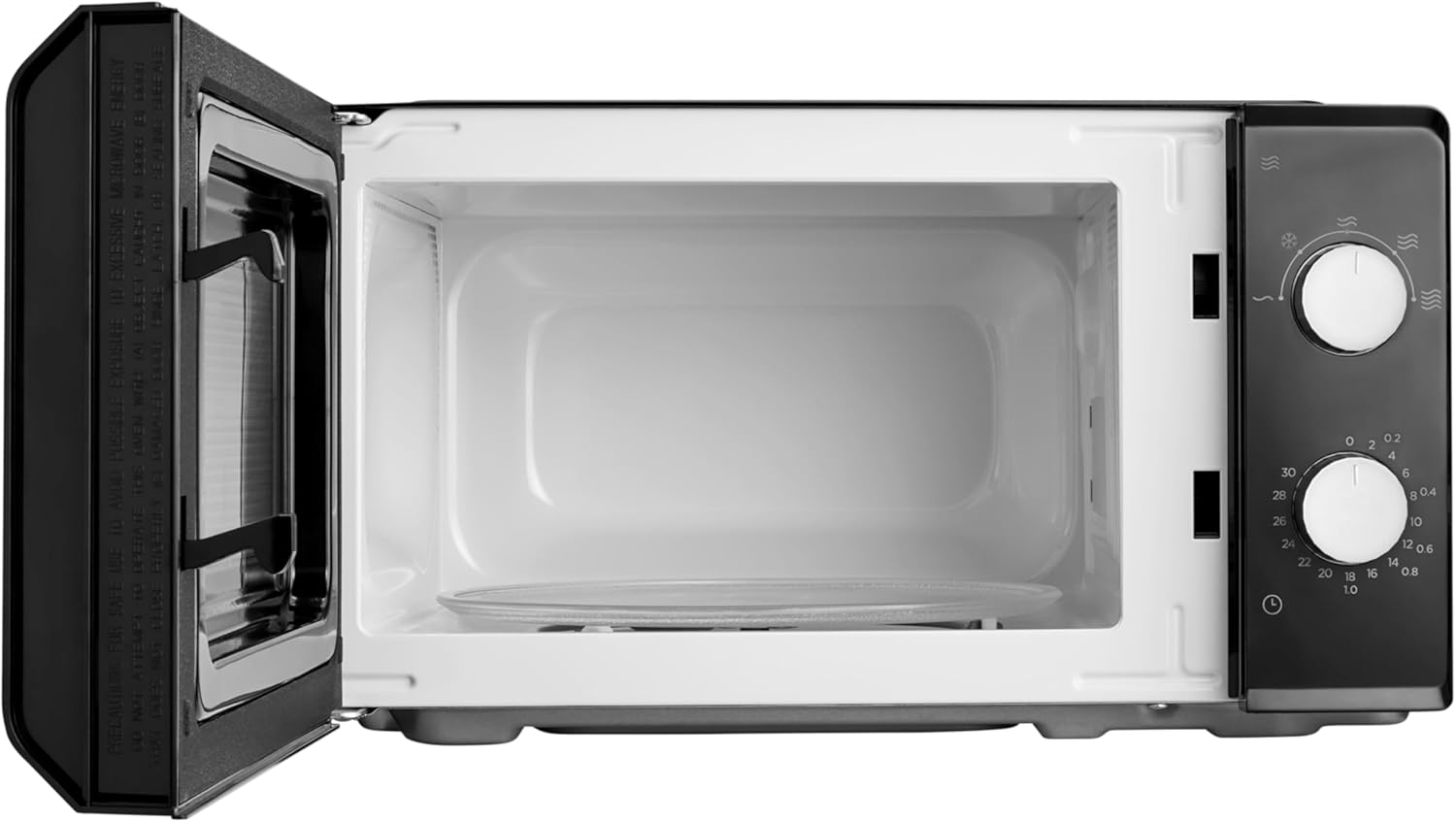 MEDION Mikrowelle, ca. 700 Watt Leistung, ca. 17 Liter Kapazitt, 6 Stufen, Auftaufunktion, MD 15644, schwarz/silber