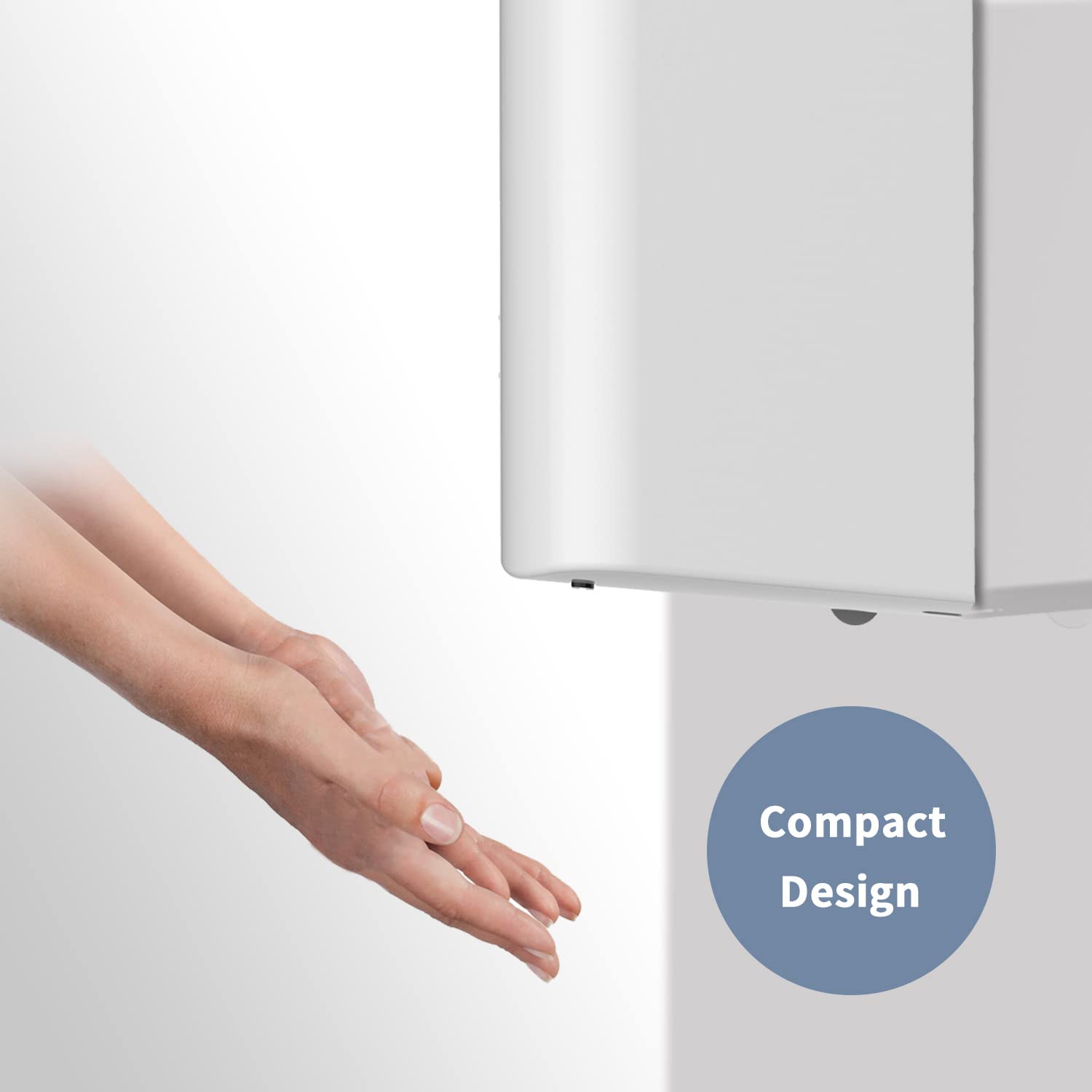 AIKE Hndetrockner 10 Sekunden Trocknen Energiesparend Kommerziell Elektrischer Hndetrockner Automatisch für Küche Badezimmer Toilette AK2630S 220V 1400W Silber