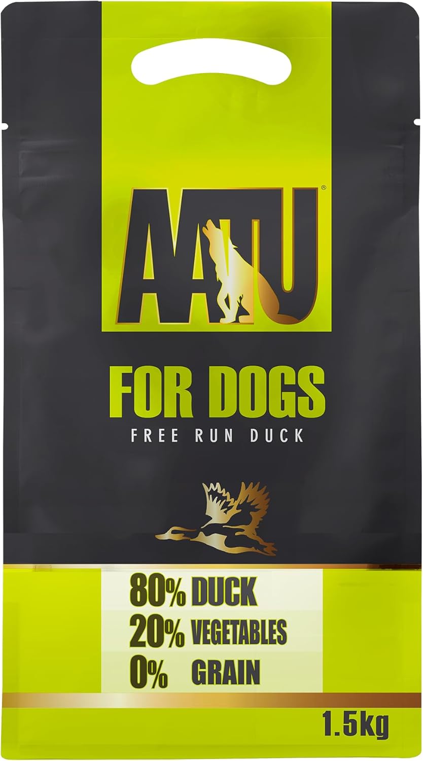 AATU Trockenfutter für Hunde, 80/20 Hundetrockenfutter mit Hühnerfleisch, Hundefutter Getreidefrei mit Hohem Proteingehalt, Natürliche Tiernahrung für Ausgewachsene Hunde Aller Rassen, 1,5 kg