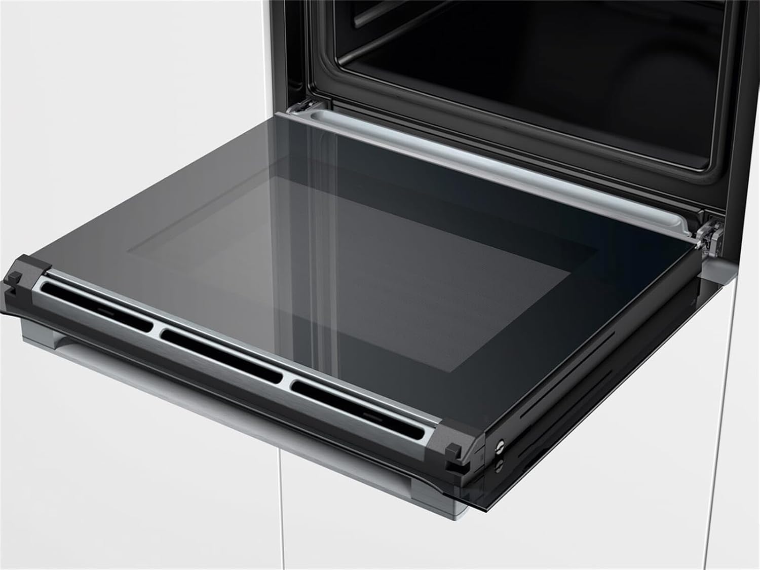 Bosch HMG7361B1, Serie 8 Forno da incasso intelligente con funzione microonde, 60 x 60 cm, Made in Germany, Nero, Air Fry, Anello di controllo digitale, Display touch, Programmi automatici, Supporto per la pulizia