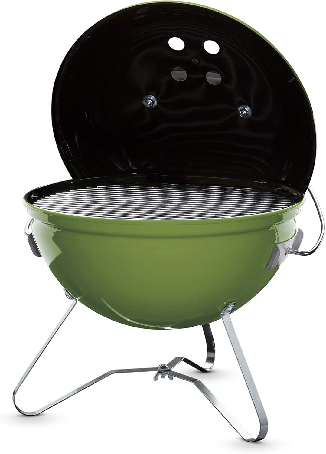 Weber Smokey Joe Premium Holzkohlegrill, Ø 37cm Grillfläche, portabeler BBQ Grill mit praktischem Tragebügel, porzellanemaillierten Deckel & Kessel - Smoke Gray (1126704)