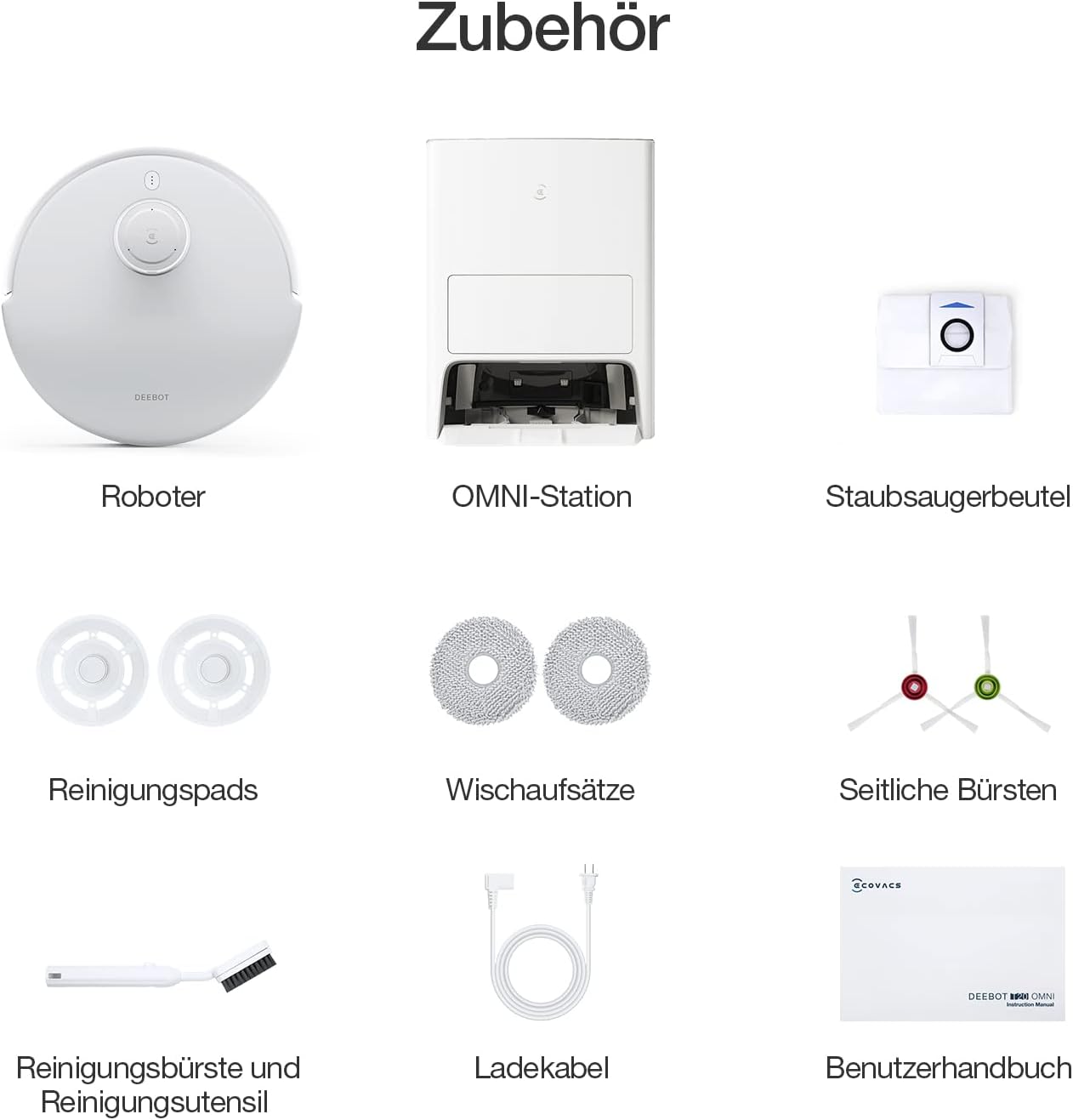 ECOVACS DEEBOT T30S Combo Robot aspirapolvere con funzione di lavaggio e aspirapolvere portatile a batteria, stazione di pulizia tutto in uno, 11000Pa, tecnologia ZeroTangle, pulizia dei bordi TruEdge, lavaggio del mop con acqua calda