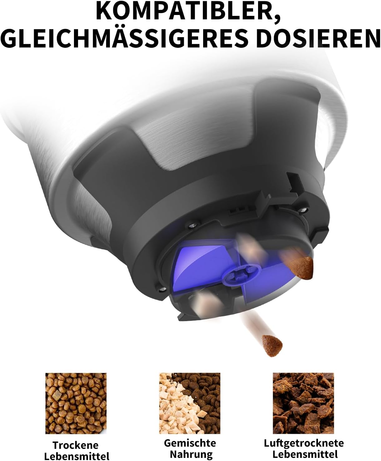 PETKIT Automatischer Hunde Katzen Futterautomat, Auto-Rotate Bowl, Programmierbare Portionskontrolle 5-200g pro Mahlzeit & 20s Voice Recorder Pets Smart Feeder für mittlere große Hunde Katzen -5L