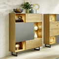 Anrei Highboard Puro Style SY460 SY461 Asteiche gebürstet 98,1x145,6x39cm