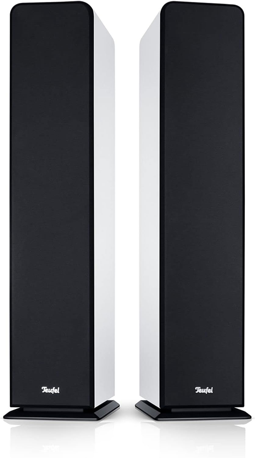 Diffusori stereo Teufel Ultima 40 - Coppia di diffusori da pavimento Hi-Fi di alta gamma, tweeter phase-plug, sistema a 3 vie, doppio tubo bass reflex, musica, audio di film, giochi - neri