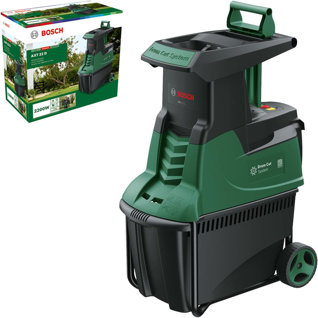 Bosch Trituratore a turbina AXT 25 TC (2.500 W; adatto per legno e residui di giardinaggio duri; include guanti da giardinaggio; contenitore di raccolta integrato da 53 l; in cartone) – Edizione