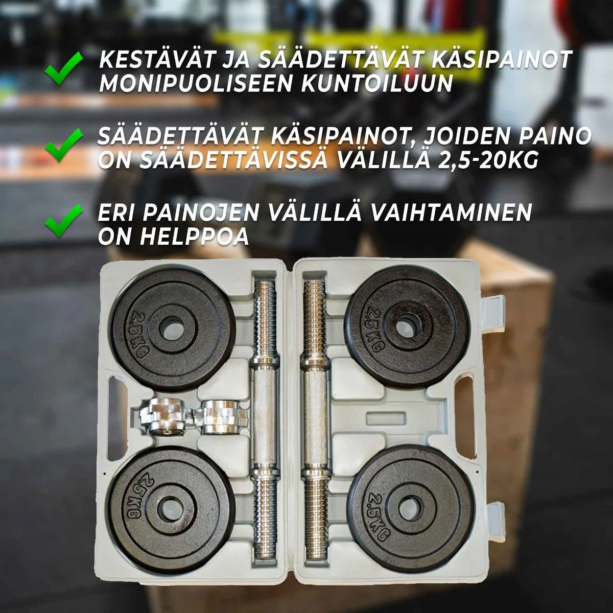 Fit'n Shape Verstellbare Hanteln 20kg, Eisenplatten