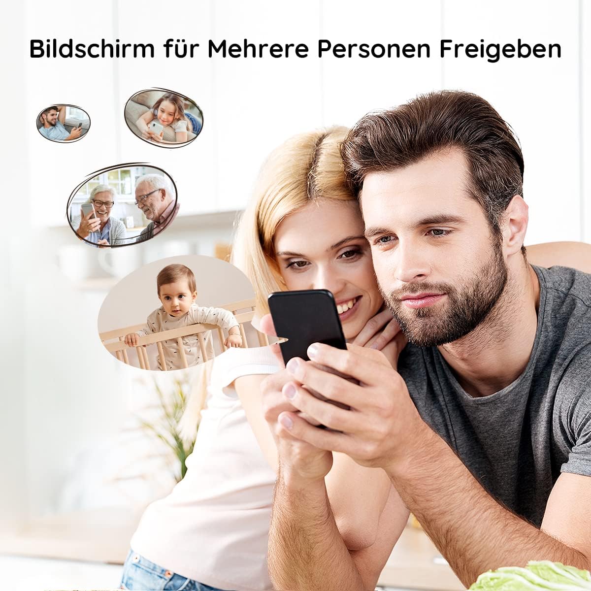 BOIFUN Babyphone mit 2 Kamera App, 2K HD Bild, PTZ 355°/60°, 4×Zoom, Automatische Verfolgung, Weinen/Bewegungs/Geräuscherkennung, Temperatur und Feuchtigkeitsmessung