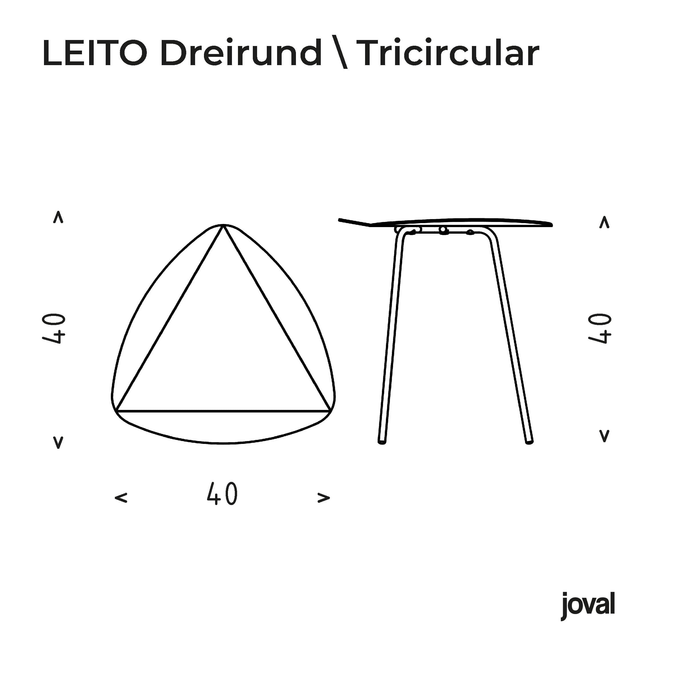 LEITO Beistelltisch Dreieck Hhe 40cm