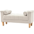 HOMCOM Polsterbank Vintage-Design Chenille Komfort Armlehne Beige